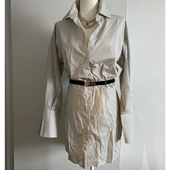 Commence Sz,M pin stripped black and white button down shirt dress. - Picture 1 of 3